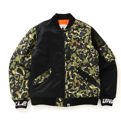 A BATHING APE Men's MO' WAX UNKLE x BAPE CAMO MA-1