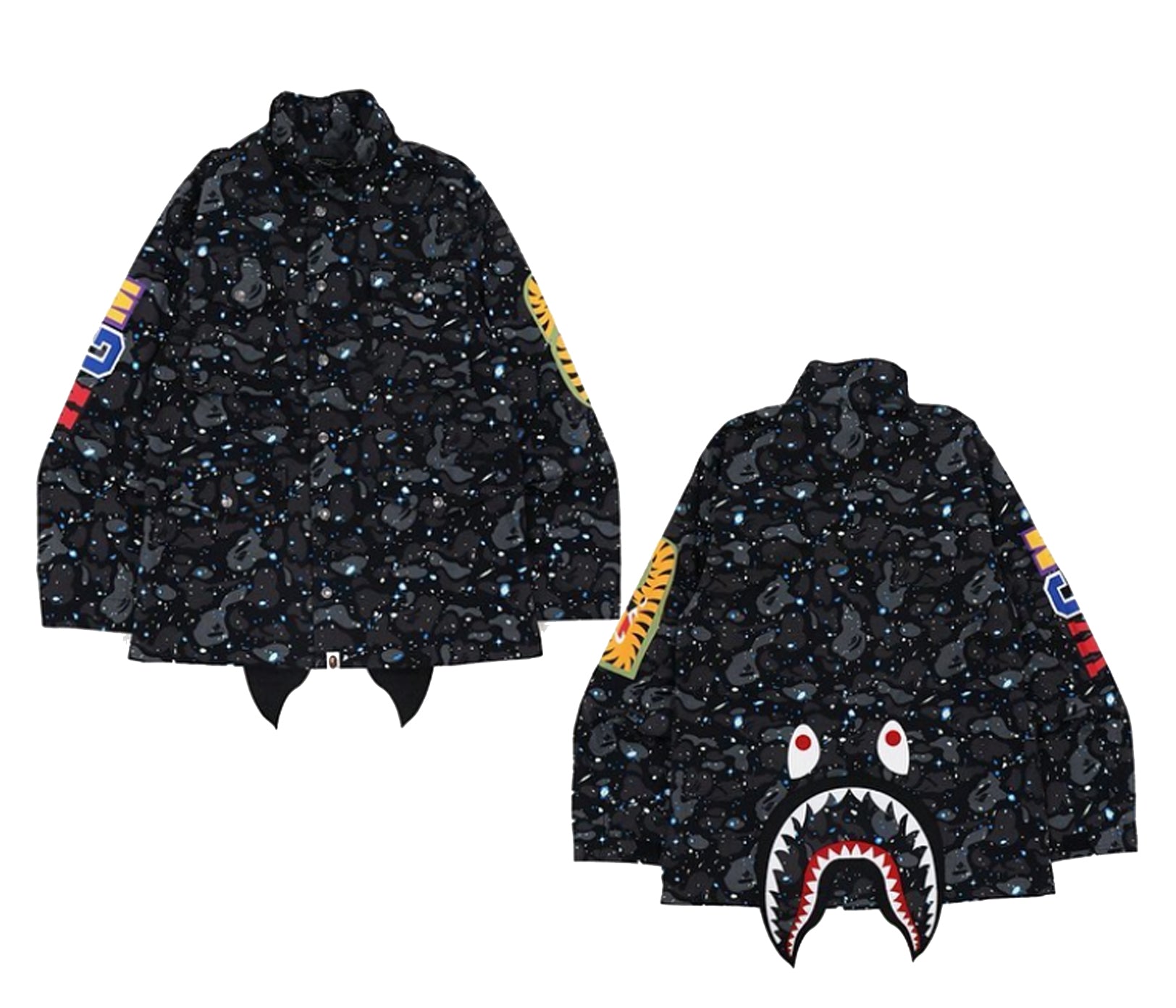 A BATHING APE SPACE CAMO SHARK M-65