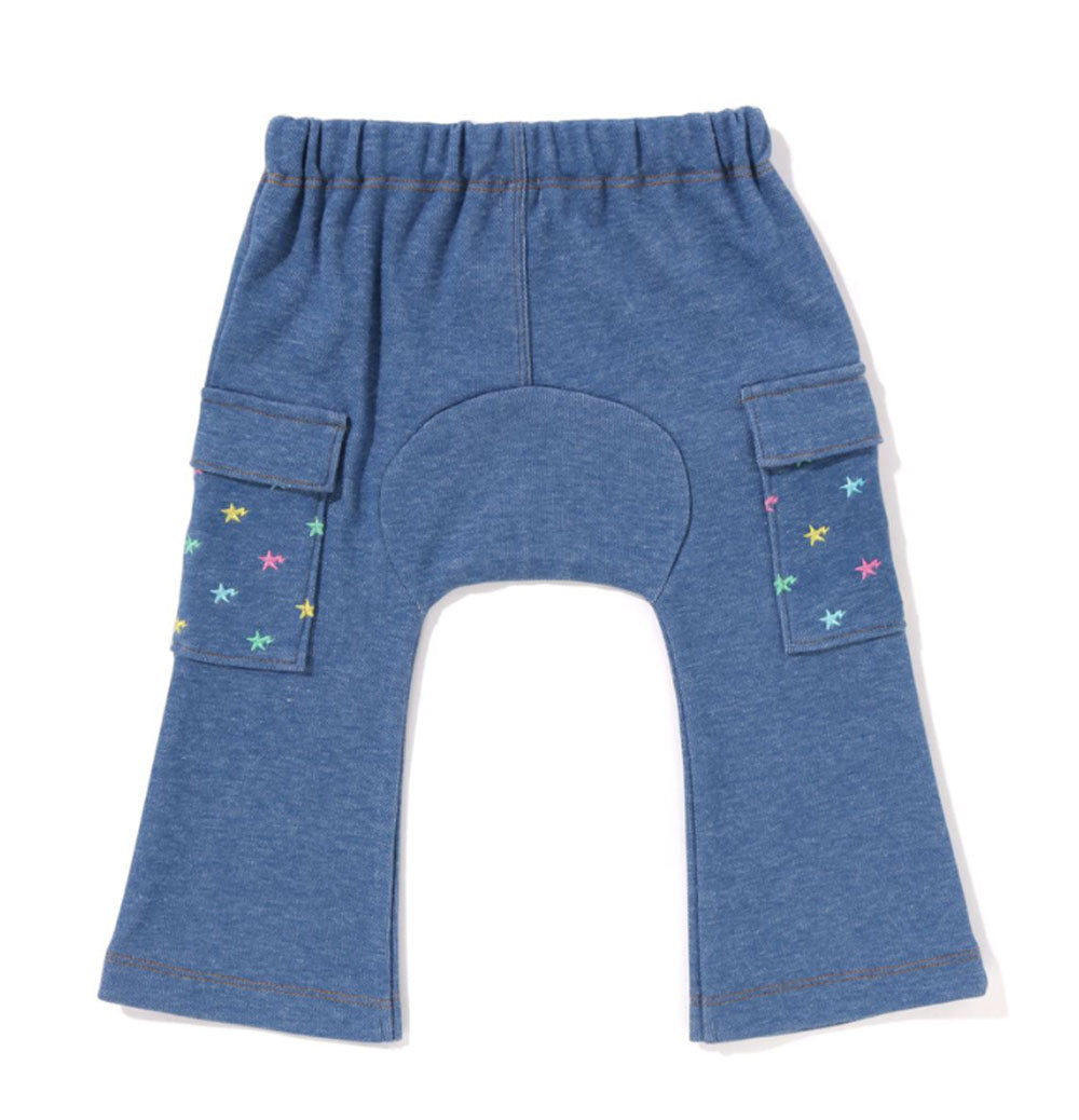 A BATHING APE BAPE KIDS BABY MILO STA JERSEY DENIM BABY PANTS