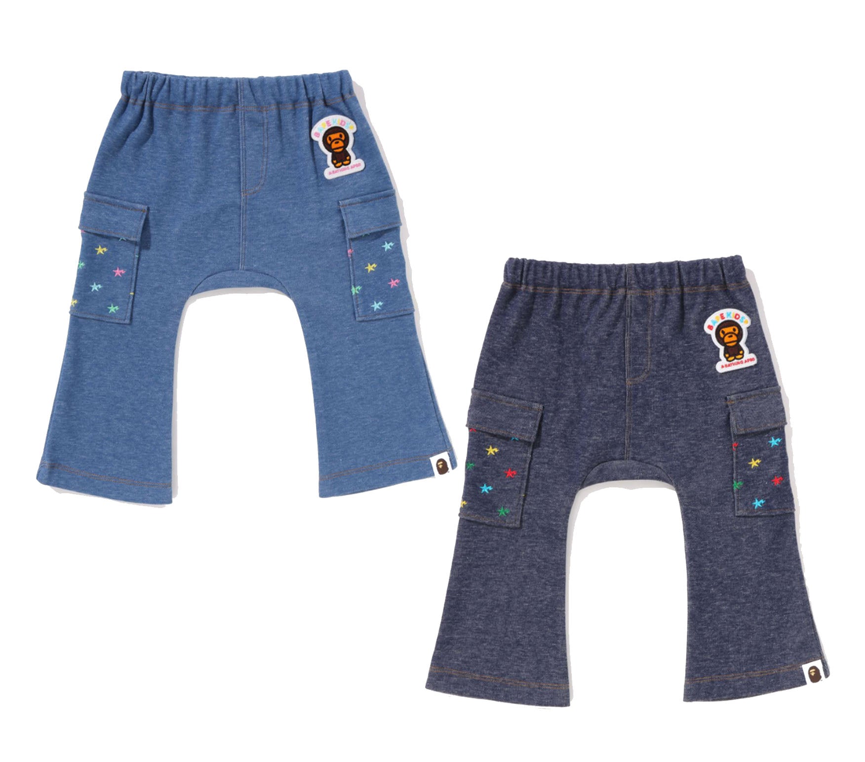 A BATHING APE BAPE KIDS BABY MILO STA JERSEY DENIM BABY PANTS