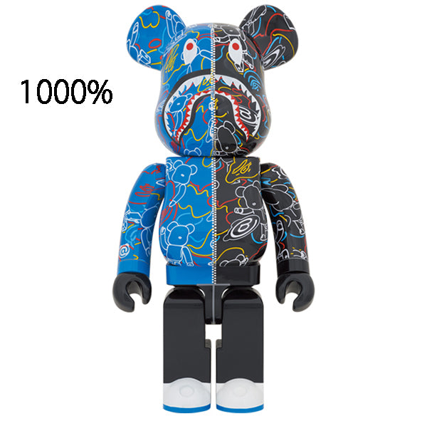 A BATHING APE BAPE x BE＠RBRICK LINE CAMO SHARK 1000%