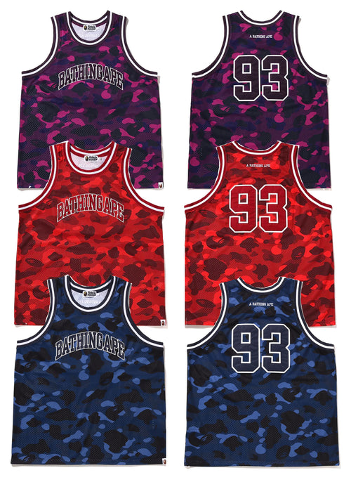 A BATHING APE COLOR CAMO BASKETBALL TANK TOP