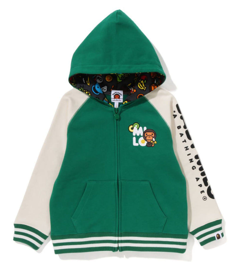 A BATHING APE BAPE KIDS BABY MILO FRUIT ZIP HOODIE