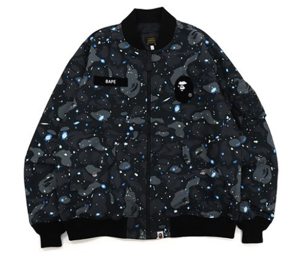 A BATHING APE SPACE CAMO LOOSE FIT MA-1 JACKET