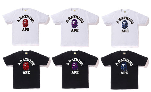 A BATHING APE COLOR CAMO COLLEGE TEE - happyjagabee store