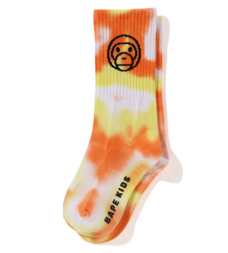 A BATHING APE BAPE KIDS BABY MILO TIE DYE RIB SOCKS