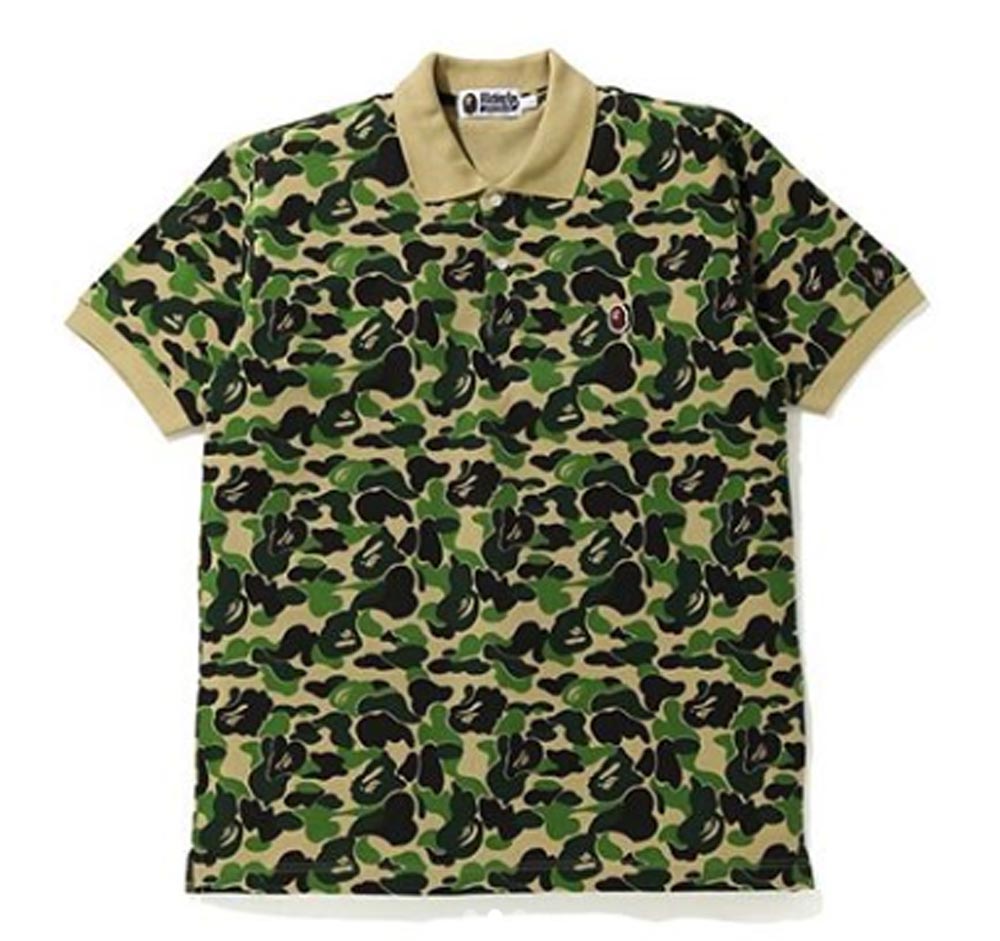 A BATHING APE ABC CAMO APE HEAD ONE POINT POLO