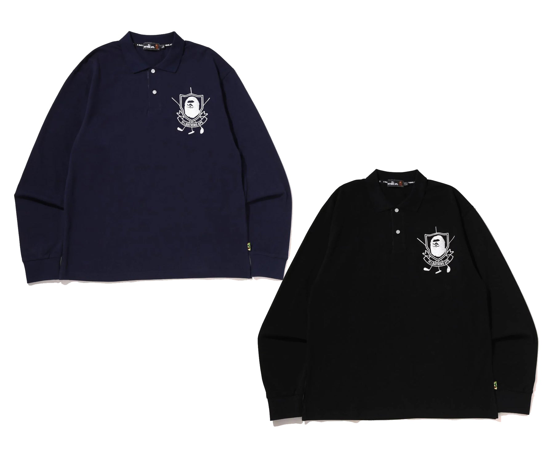 A BATHING APE - MR BATHING APE LONG SLEEVE POLO