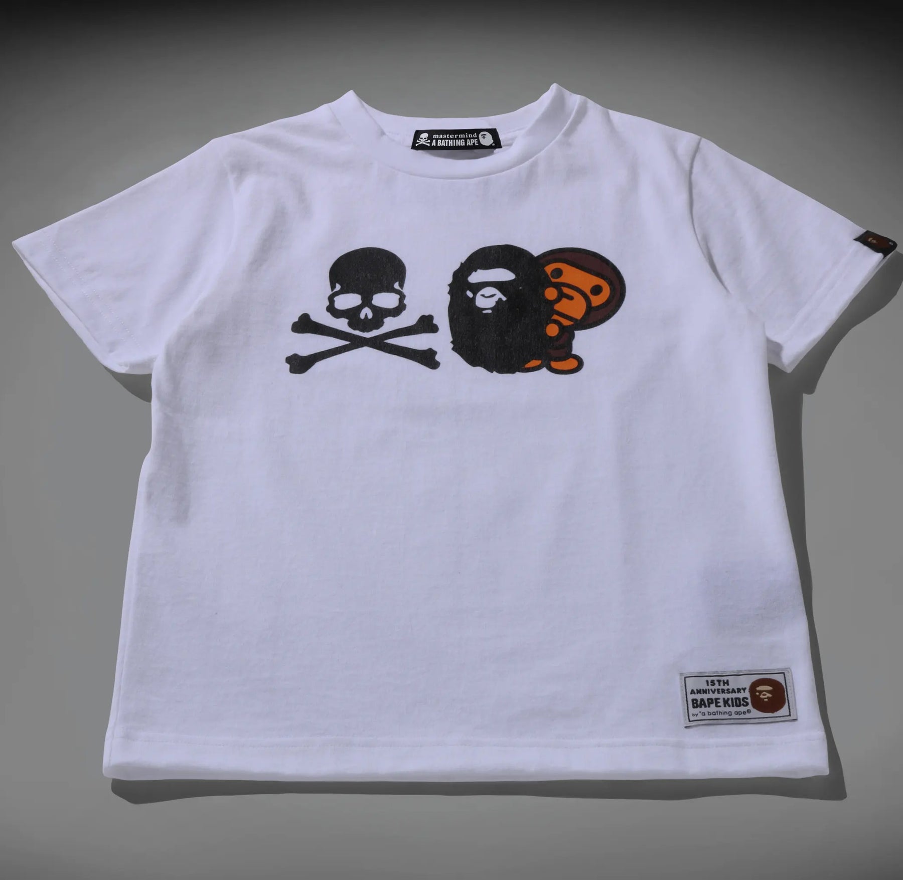 A BATHING APE BAPE KIDS 15TH ANNIVERSARY X mastermind APE HEAD & MILO TEE [  KIDS ]