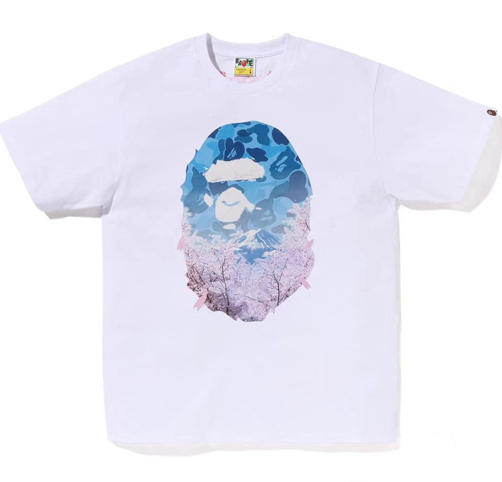 A Bathing Ape Men ABC Camo Kanji Tee white pink