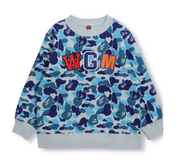 A BATHING APE BAPE KIDS ABC CAMO SHARK CREWNECK