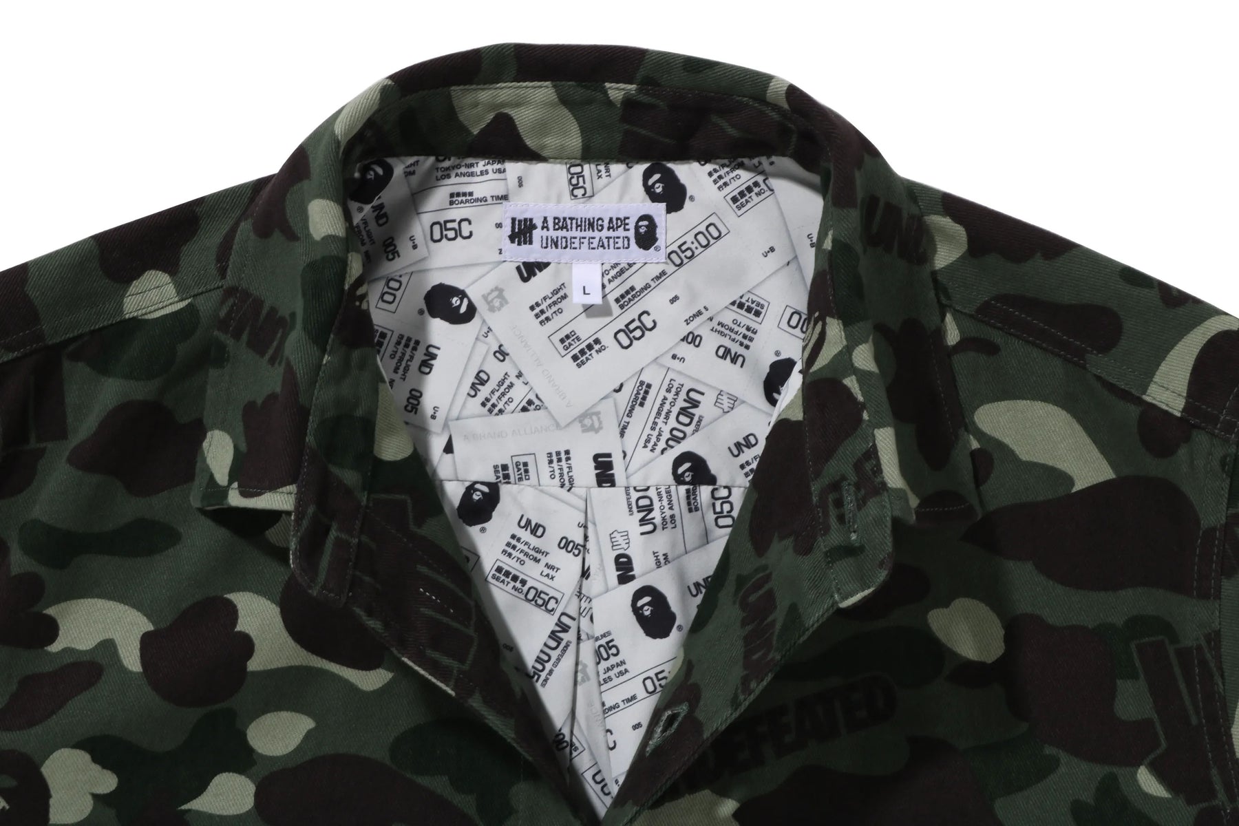 A BATHING APE BAPE x UNDEFEATED UNDFTD COLOR CAMO FLANNEL JACKET