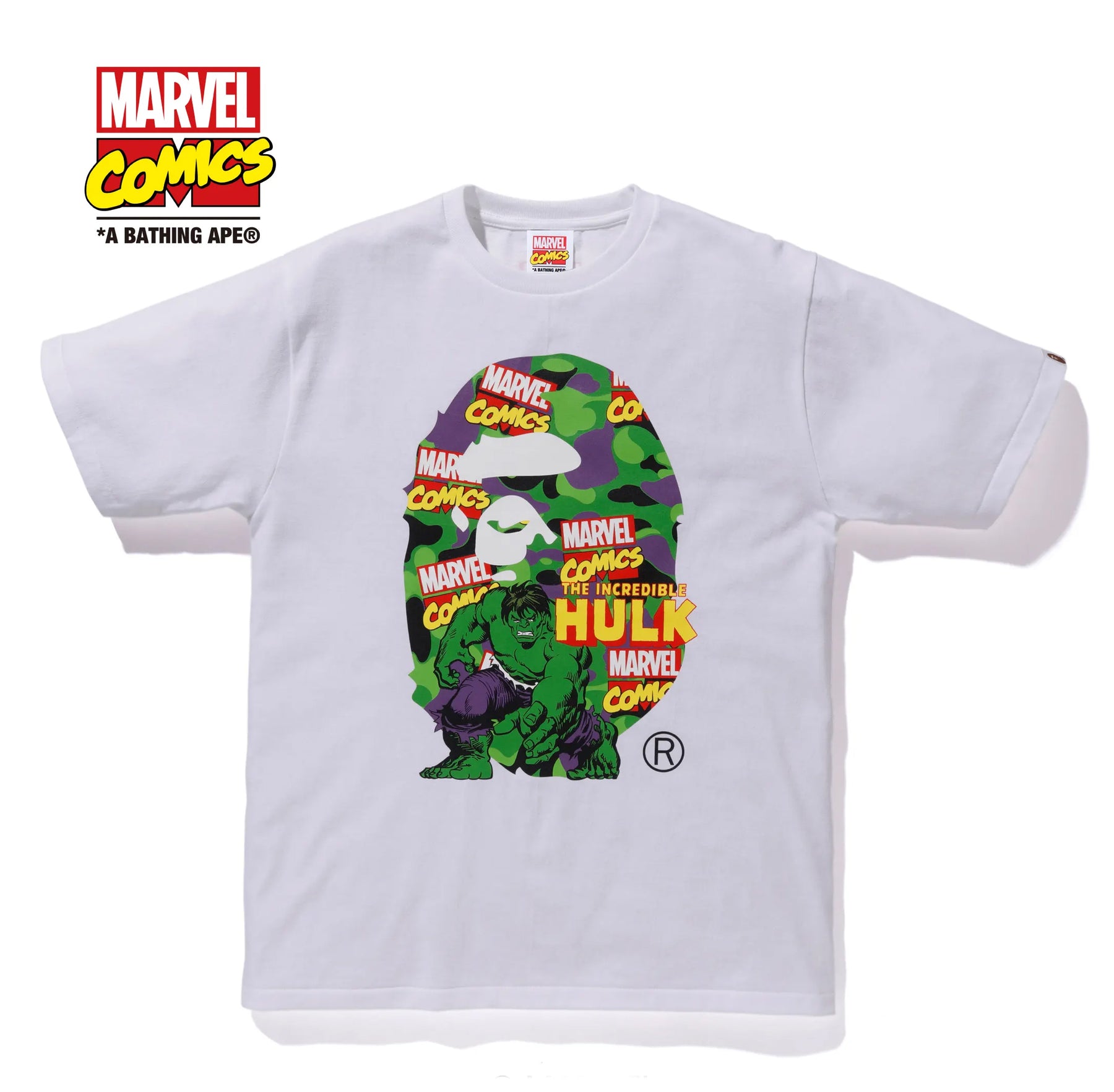 A BATHING APE BAPE x MARVEL CAMO THE HULK TEE