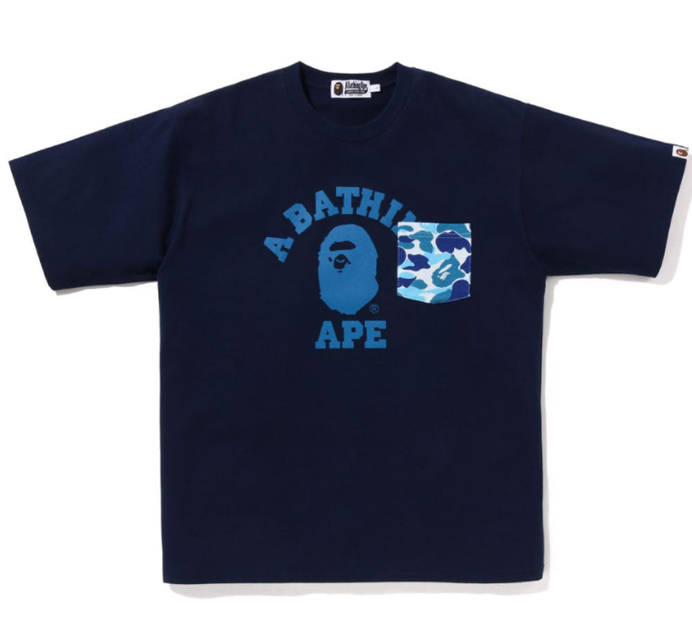 A BATHING APE ABC CAMO COLLEGE POCKET RELAXED TEE