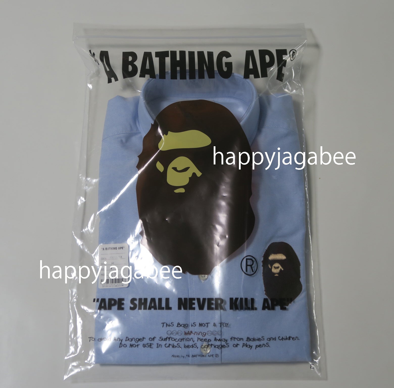 A BATHING APE LARGE APE HEAD OXFORD BD SHIRT