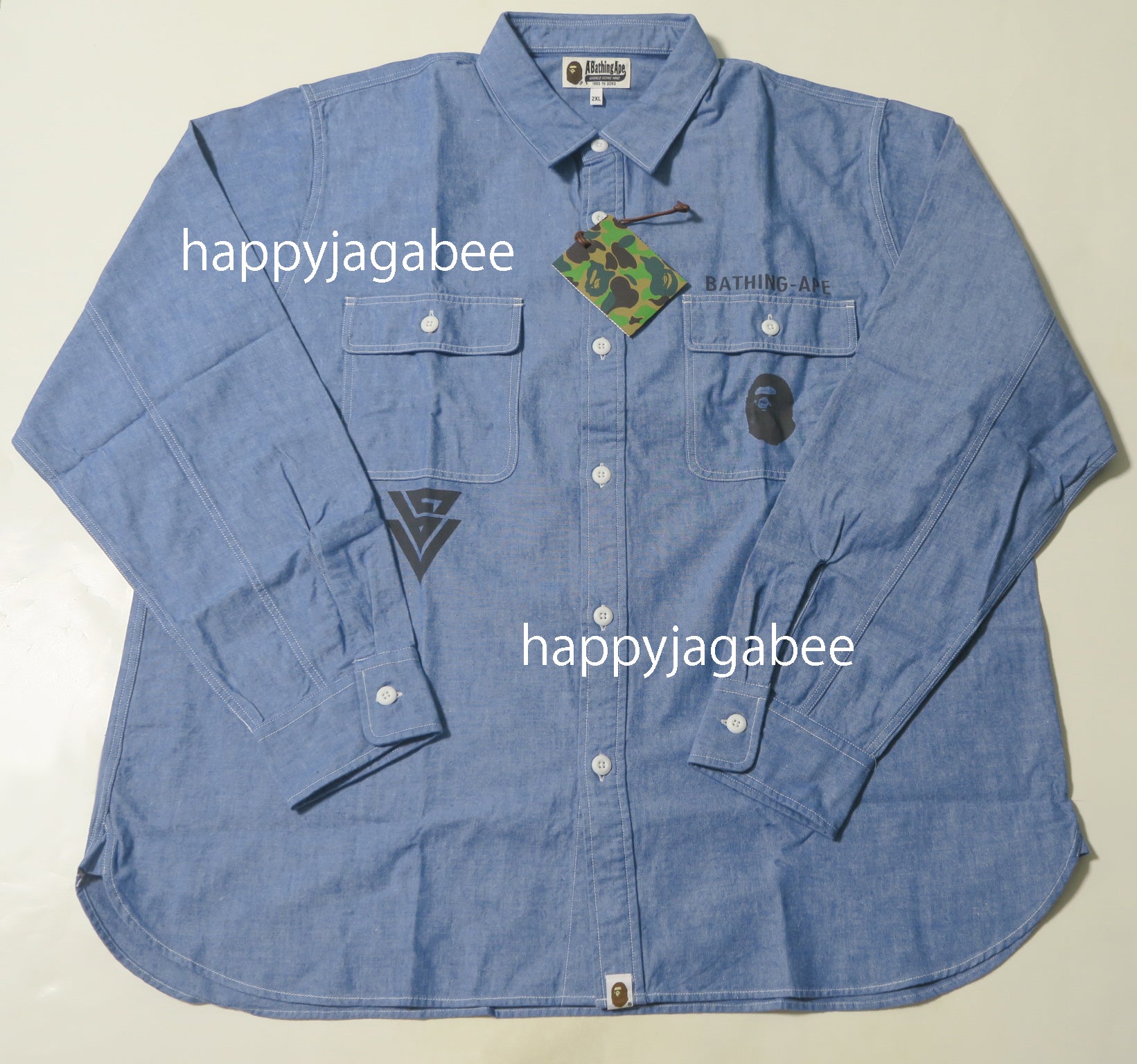 A BATHING APE CHAMBRAY RELAXED SHIRT