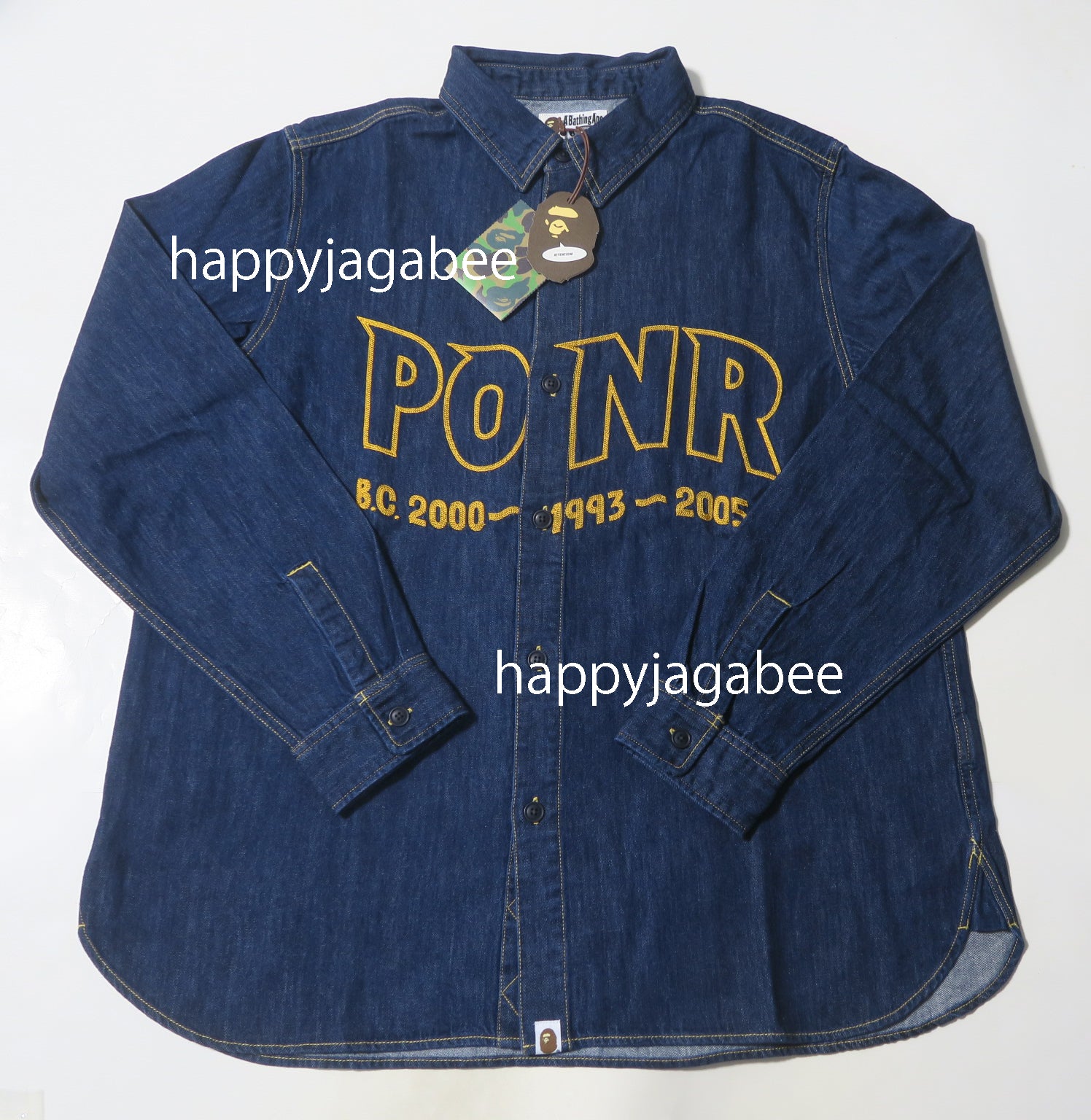 A BATHING APE SHARK DENIM WORK SHIRT – happyjagabee store