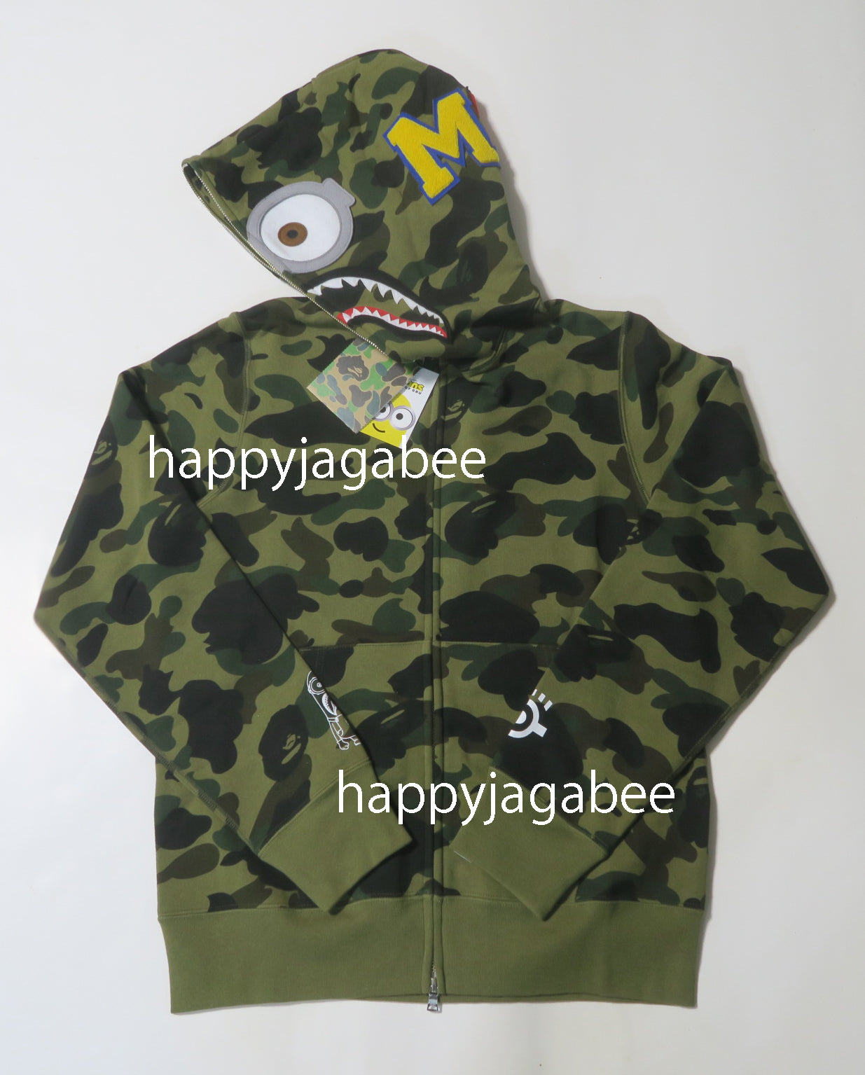 A BATHING APE x 1ST CAMO MINIONS SHARK FULL ZIP HOODIE