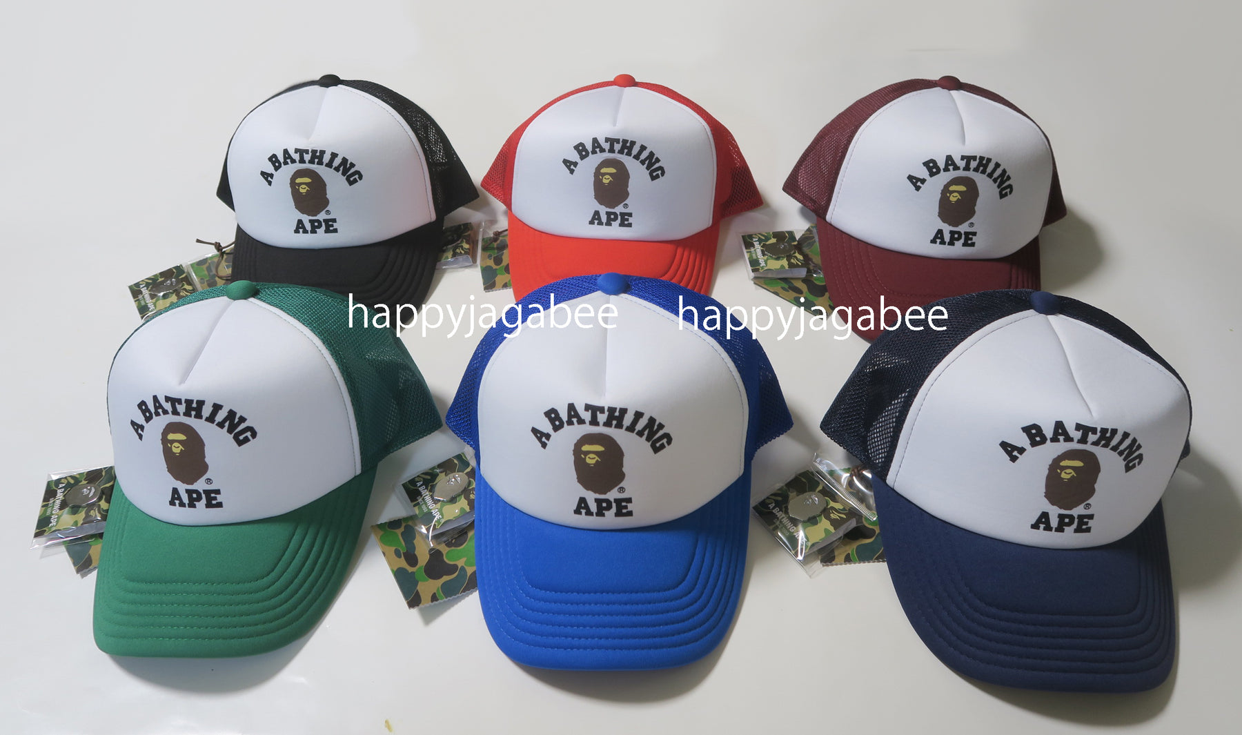 数量限定】 A BATHING APE エイプ COLLEGE MESH CAP ブラック④