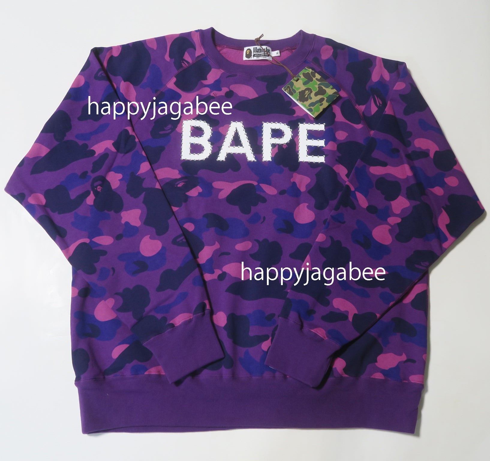 A BATHING APE COLOR CAMO CRYSTAL STONE RELAXED FIT CREWNECK