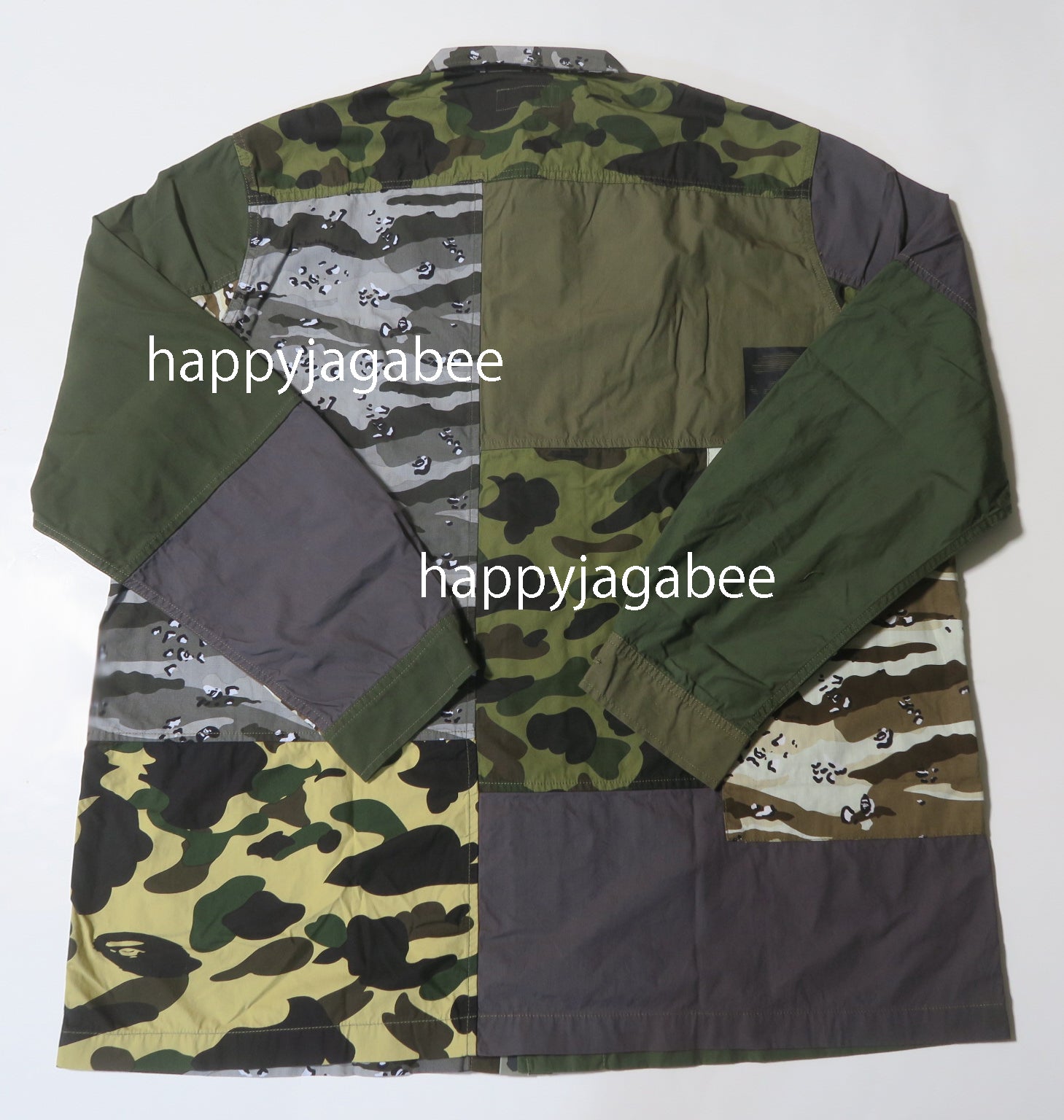 A BATHING APE CRAZY CAMO RELAXED MILITARY SHIRT