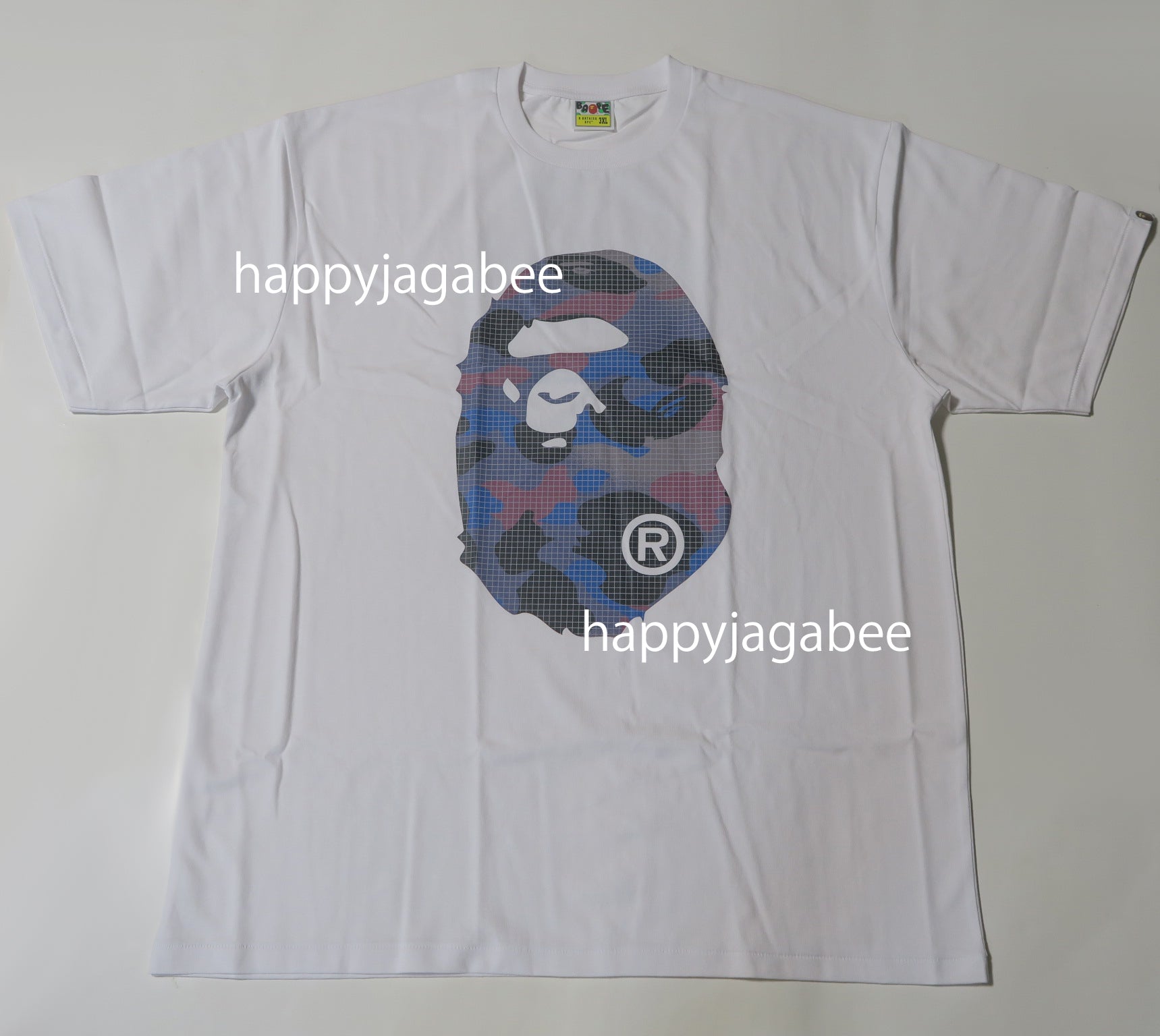 A BATHING APE GRID CAMO BIG APE HEAD TEE – happyjagabee store