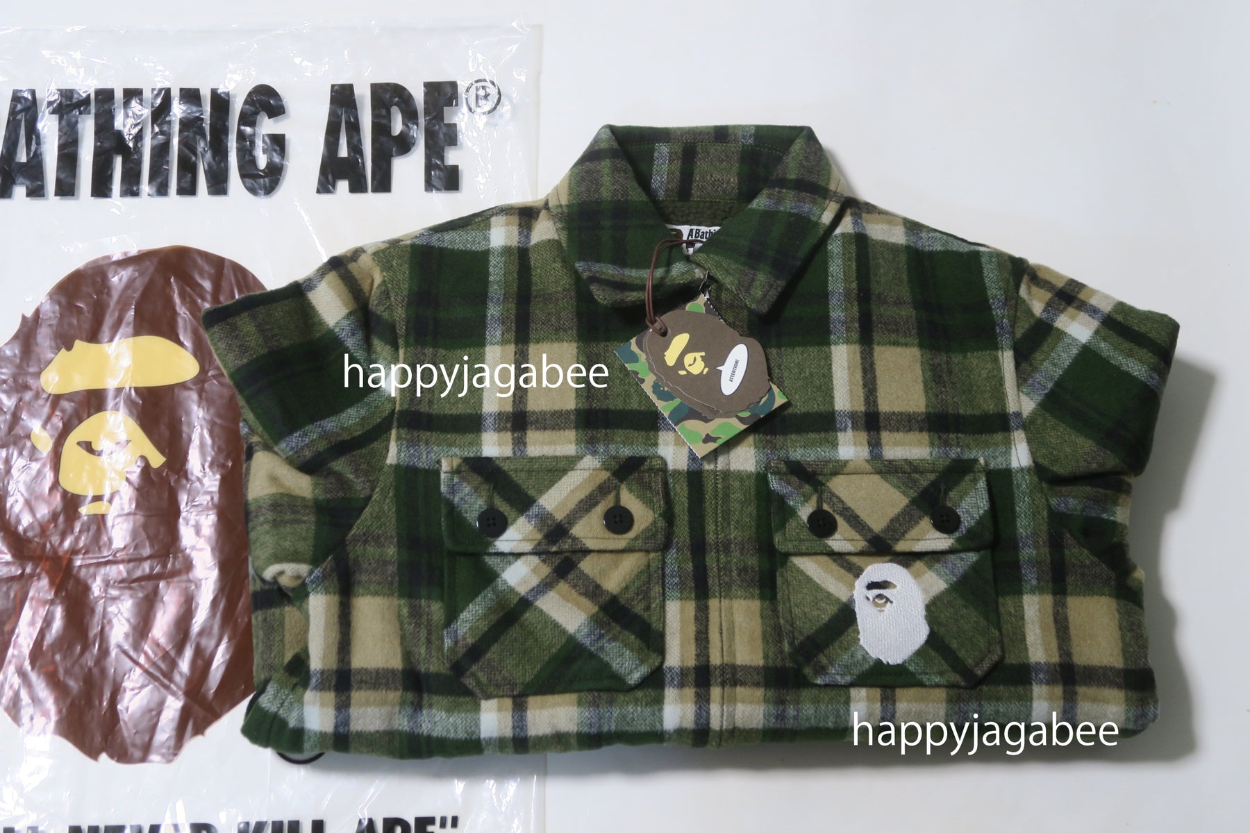 A BATHING APE BAPE CHECK ZIP CPO JACKET