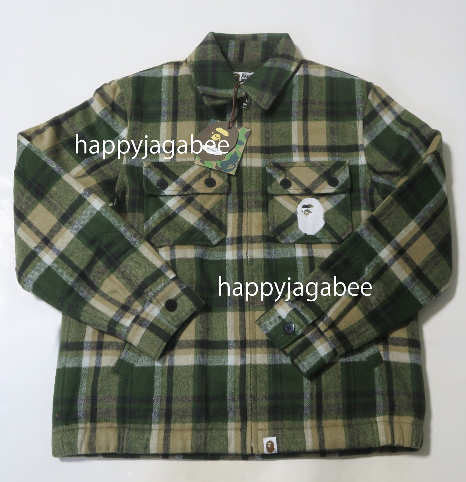 A BATHING APE BAPE CHECK ZIP CPO JACKET