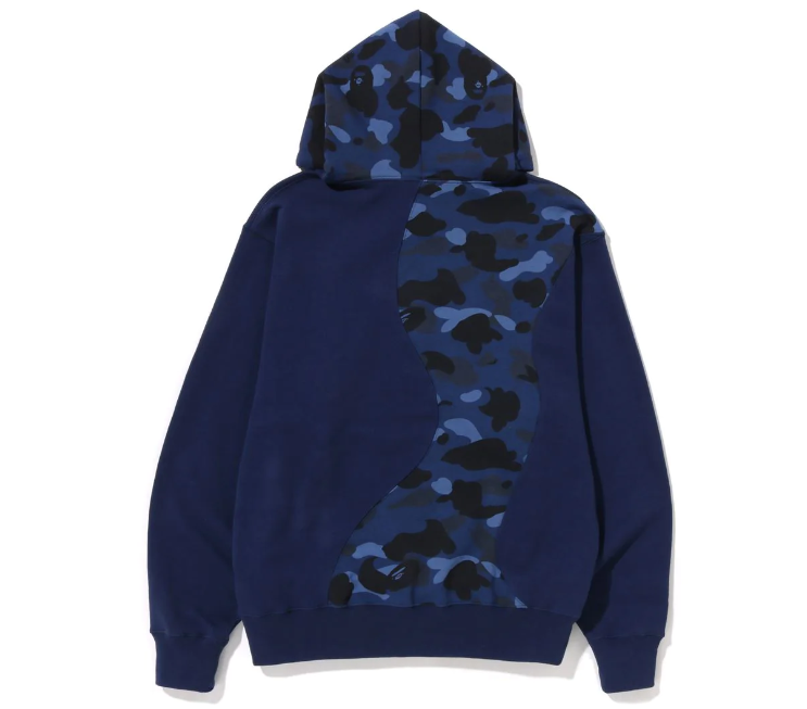 A BATHING APE COLOR CAMO COLLEGE CUTTING RELAXED FIT HOODIE