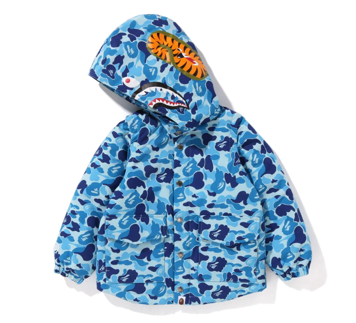 A BATHING APE BAPE KIDS ABC CAMO SHARK 4WAY DOWN JACKET